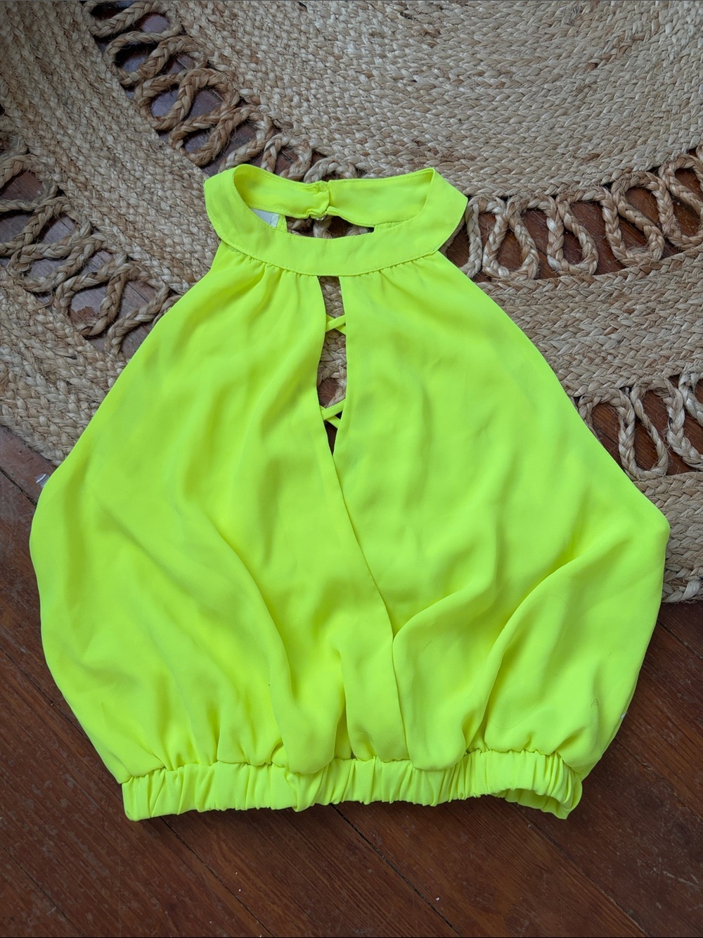 TRUE LIGHT Neon Lime Halter Camisole